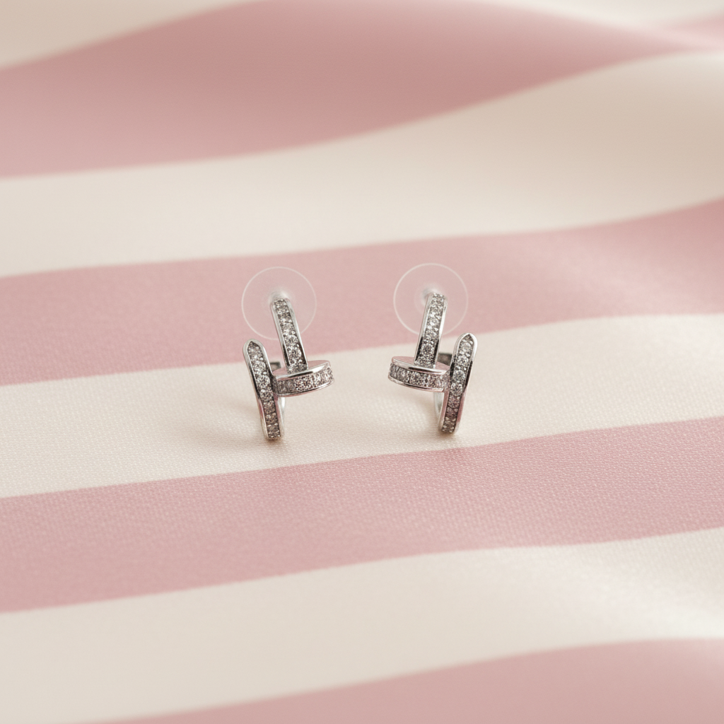 Boucles clou pavé - vue de face