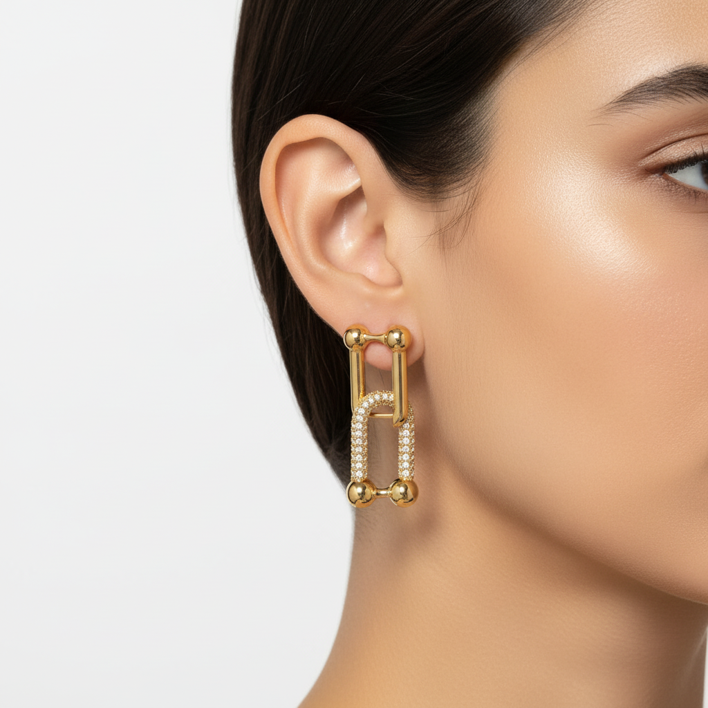 Boucles d'oreilles Camélia - Portées vue 1