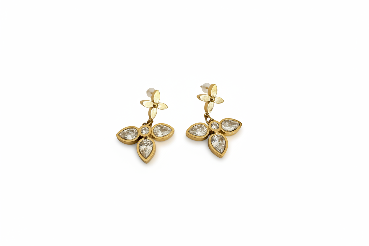 Boucles d'oreilles Chance fond blanc