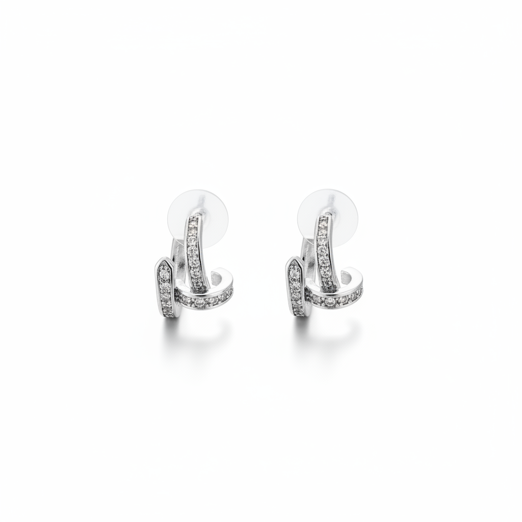 Boucles d'oreilles Clou d'argent - Vue 1