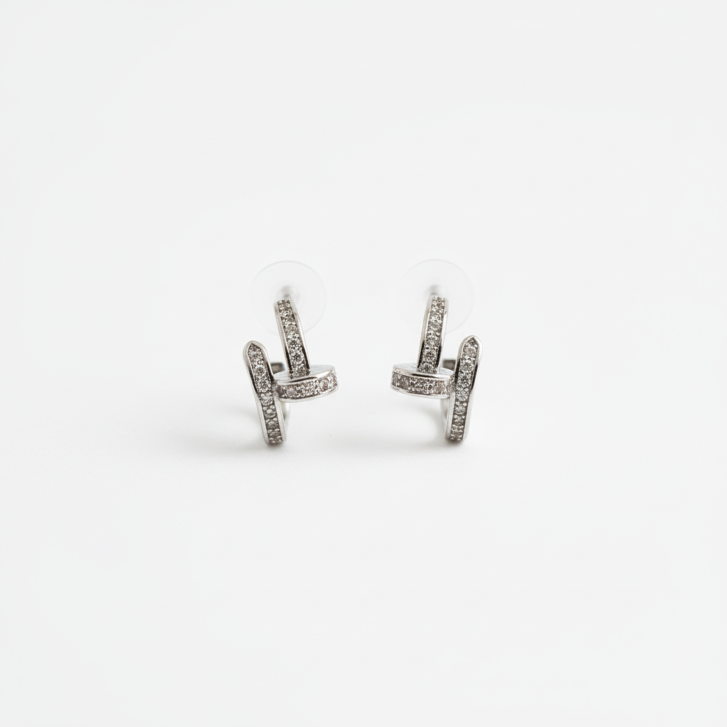 Boucles d'oreilles Clou d'argent - Vue 2