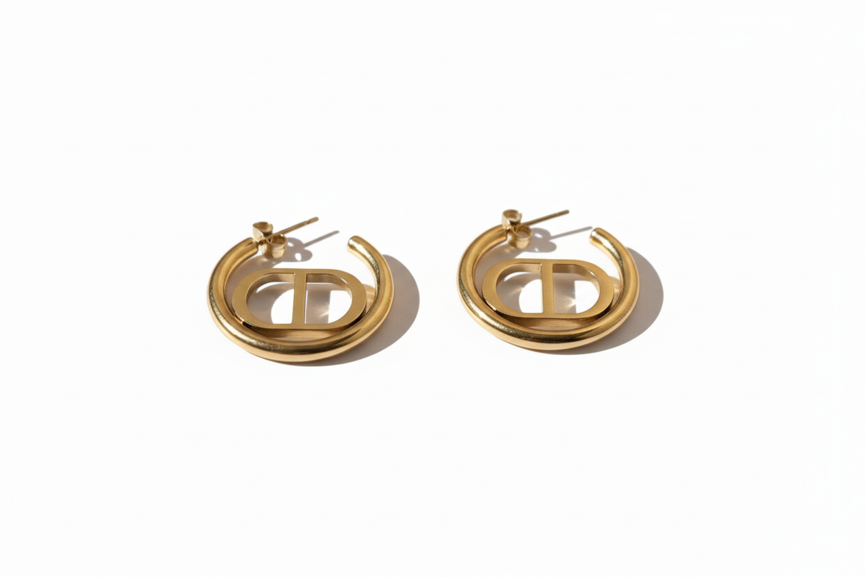 Boucles d'oreilles créoles CD fond blanc