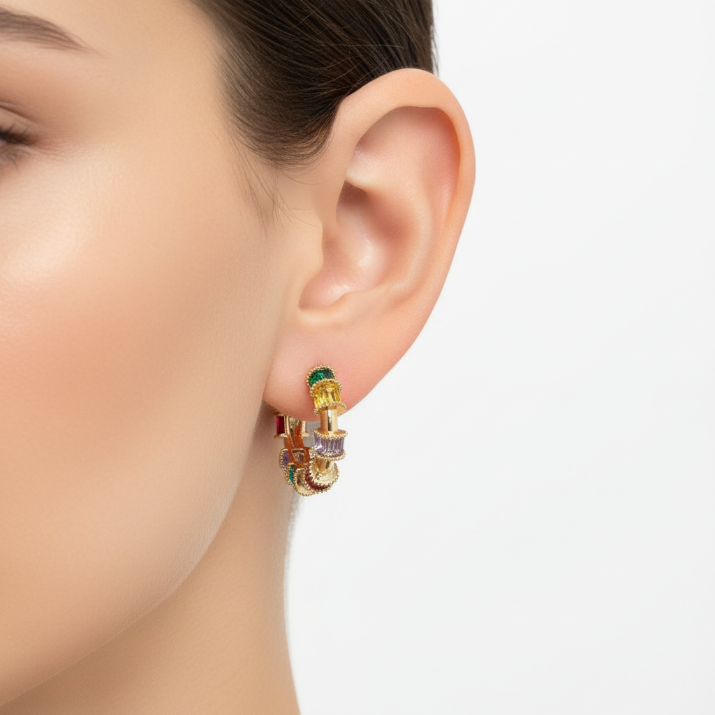 Boucles d'oreilles Emma - Portées vue 1