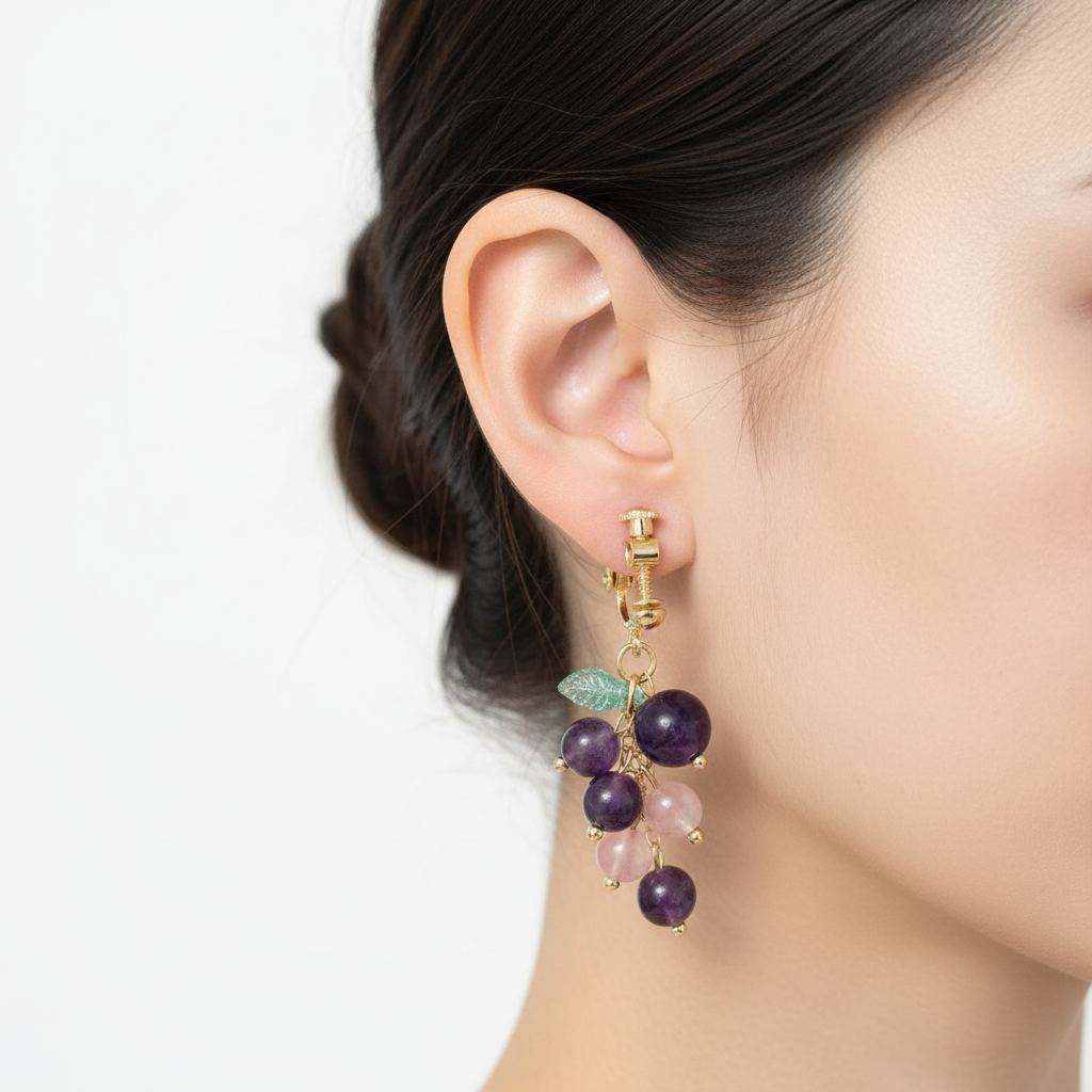 Boucles d'Oreilles Grappe portées