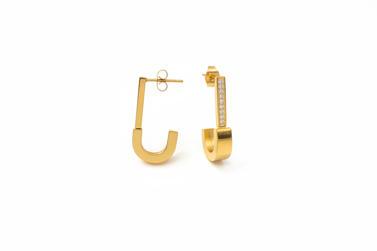 Boucles d'oreilles Jade doré valorisé