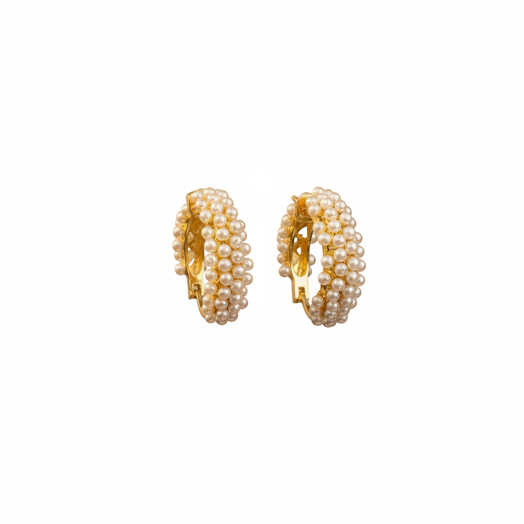 Boucles d'oreilles Perla fond blanc - vue 2