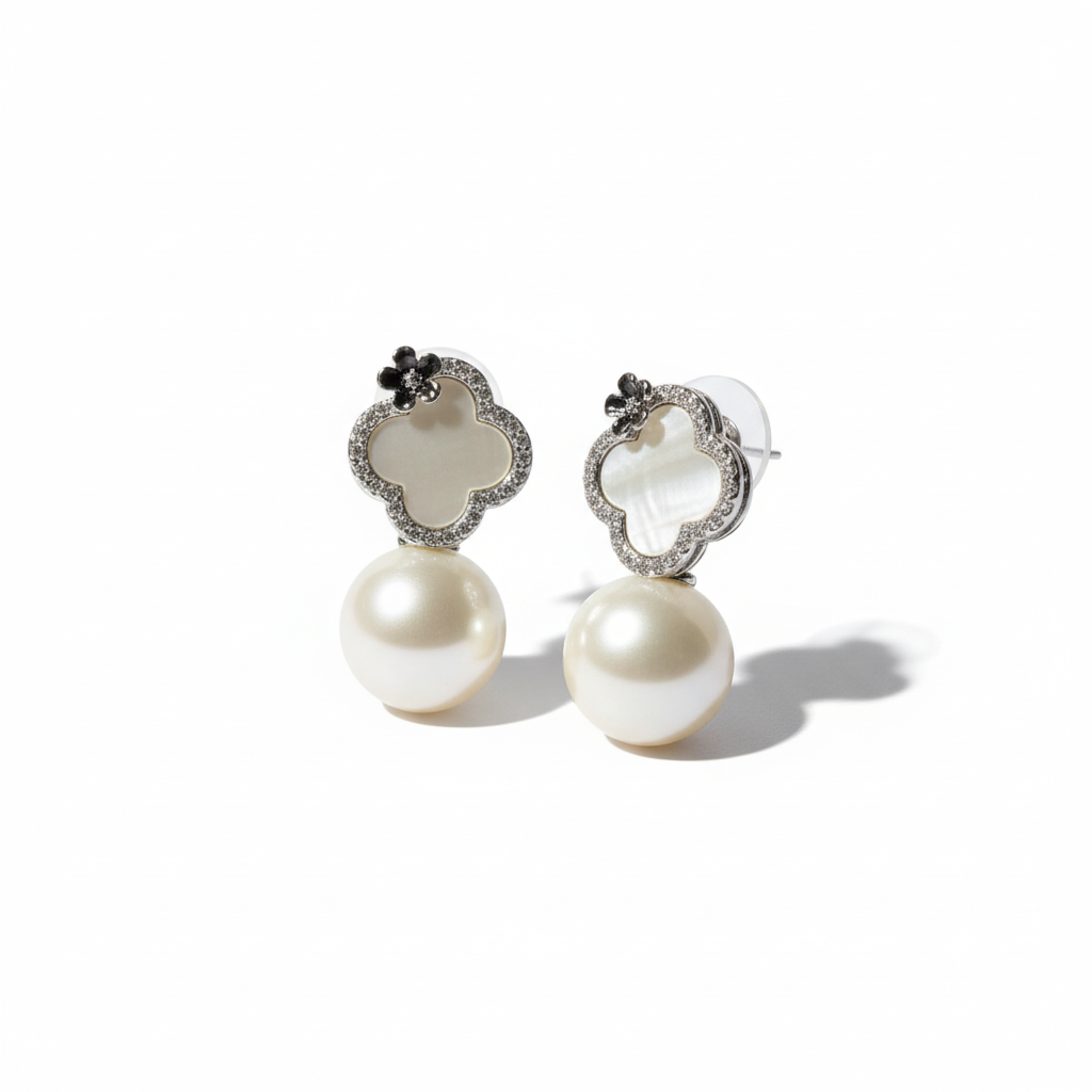Boucles d'oreilles Perle de fleurs - Vue 1