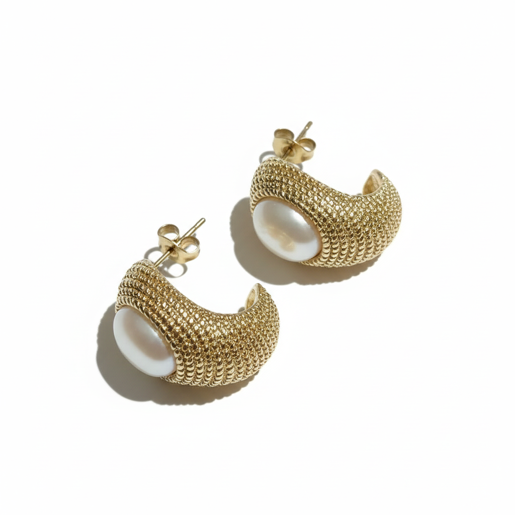 Boucles d'oreilles perle - vue 2