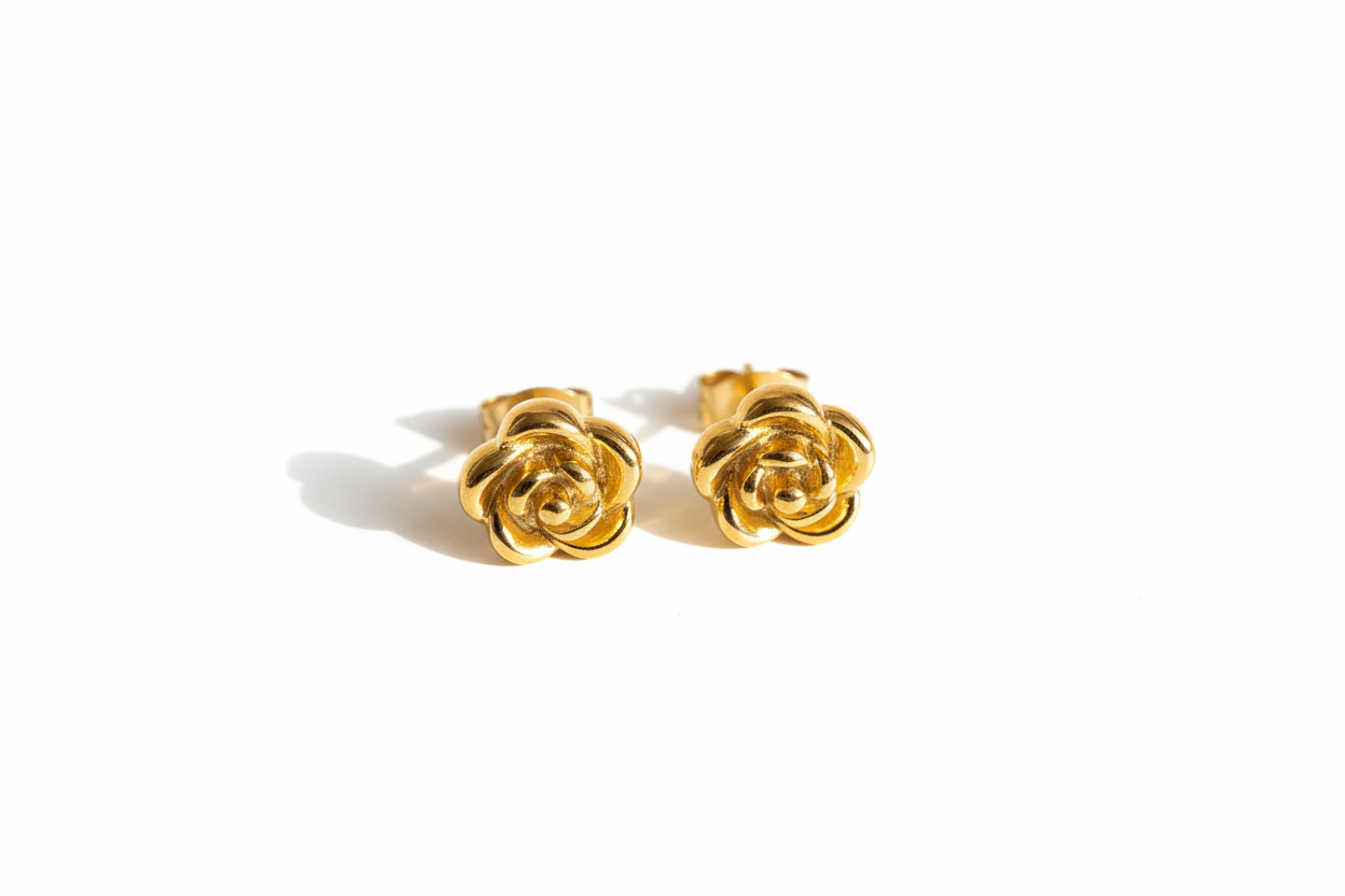 Boucles d'oreilles rose dorées sans tissu