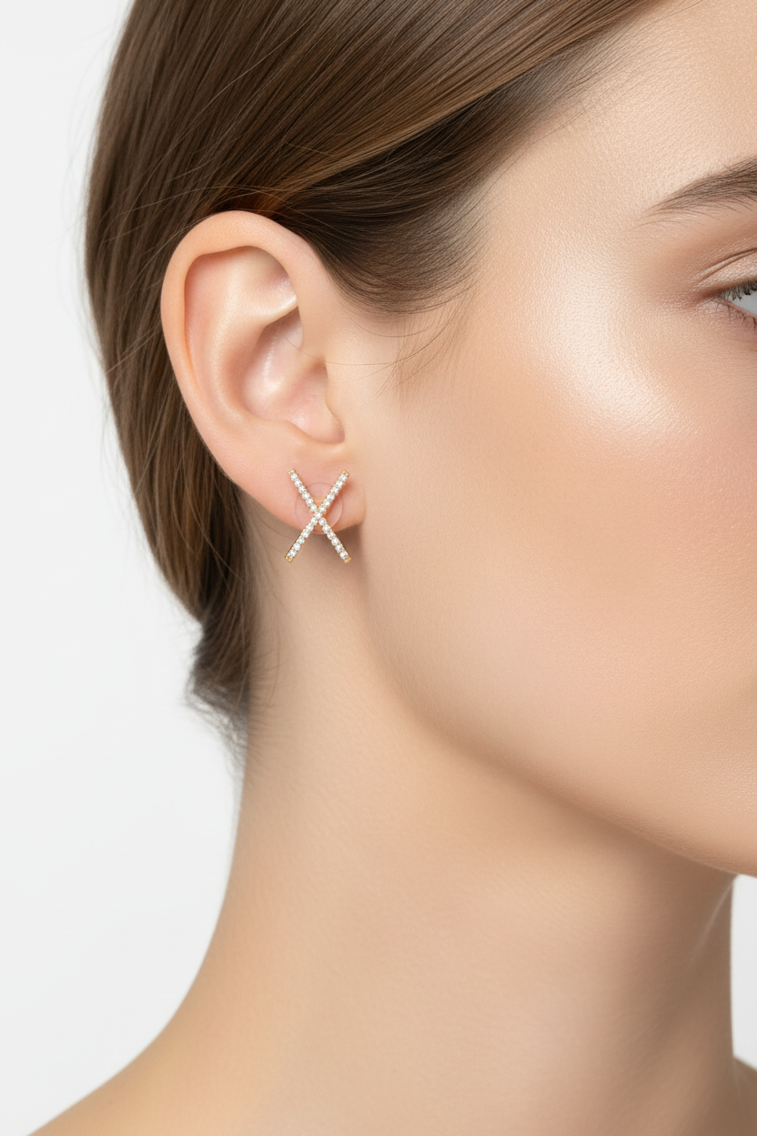 Boucles d'oreilles Xenia fine - Photo portée
