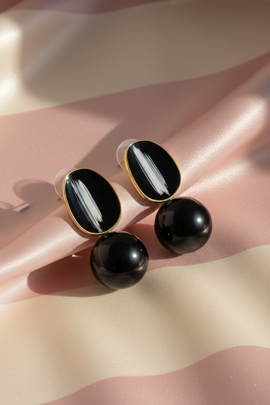 Boucles onyx boule - vue à plat