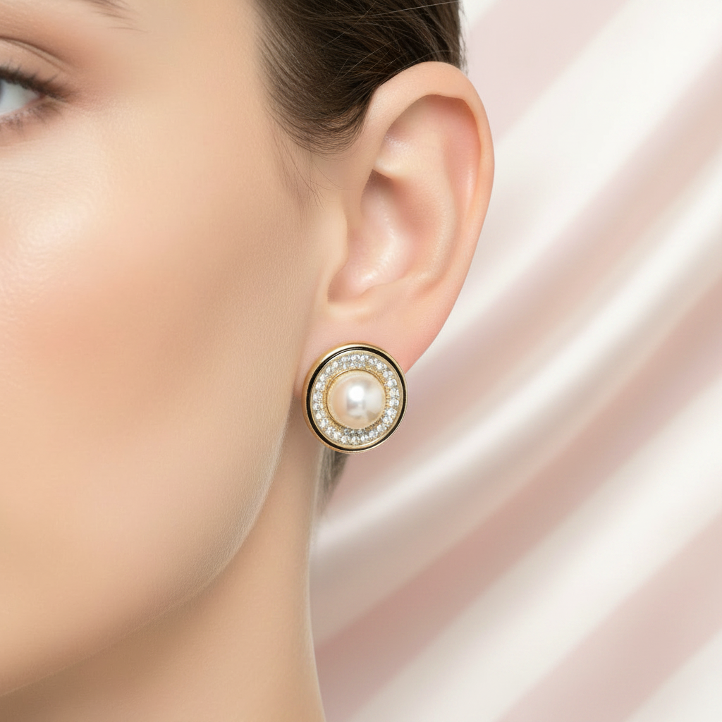 Boucles perles - vue portée