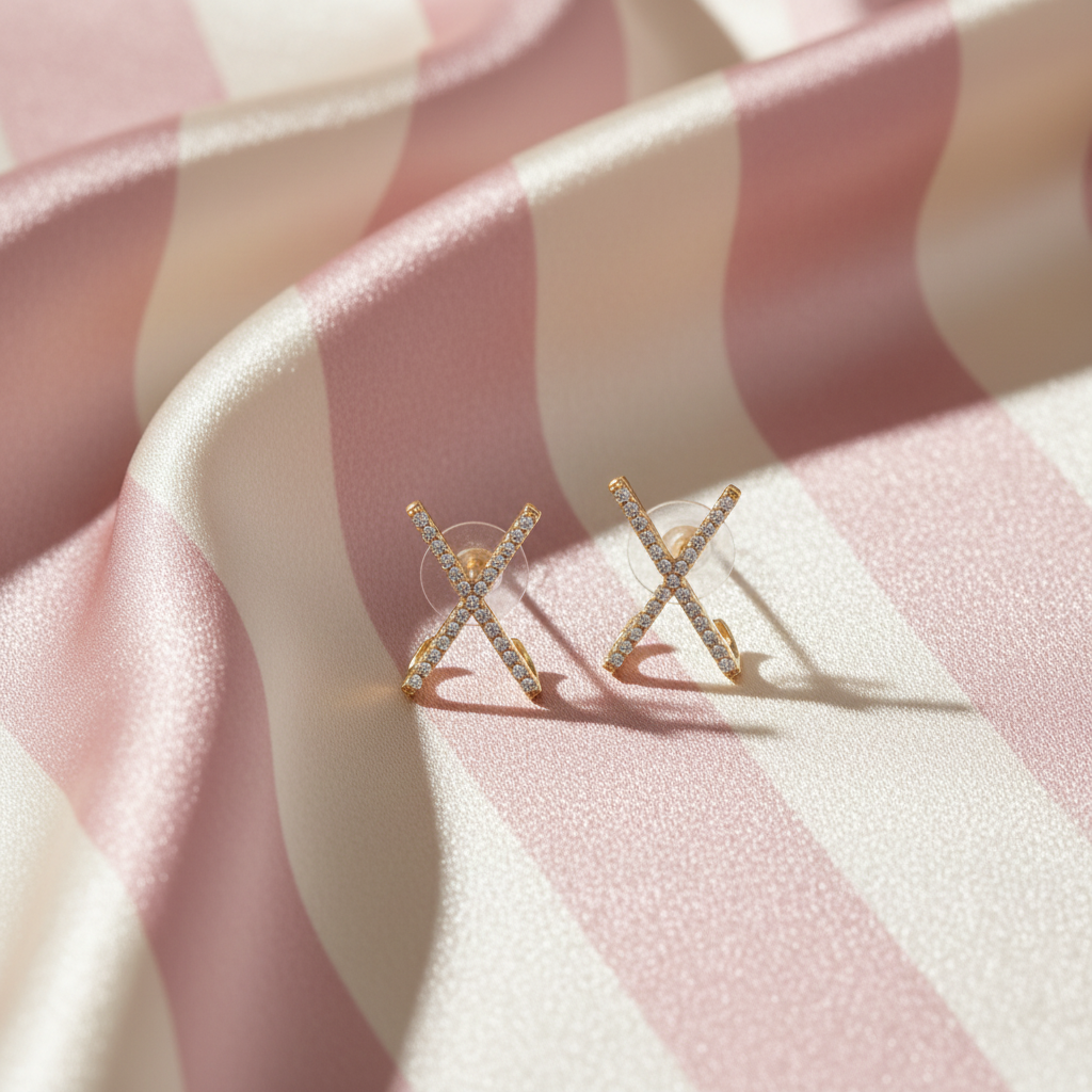 Boucles X pavé - vue à plat