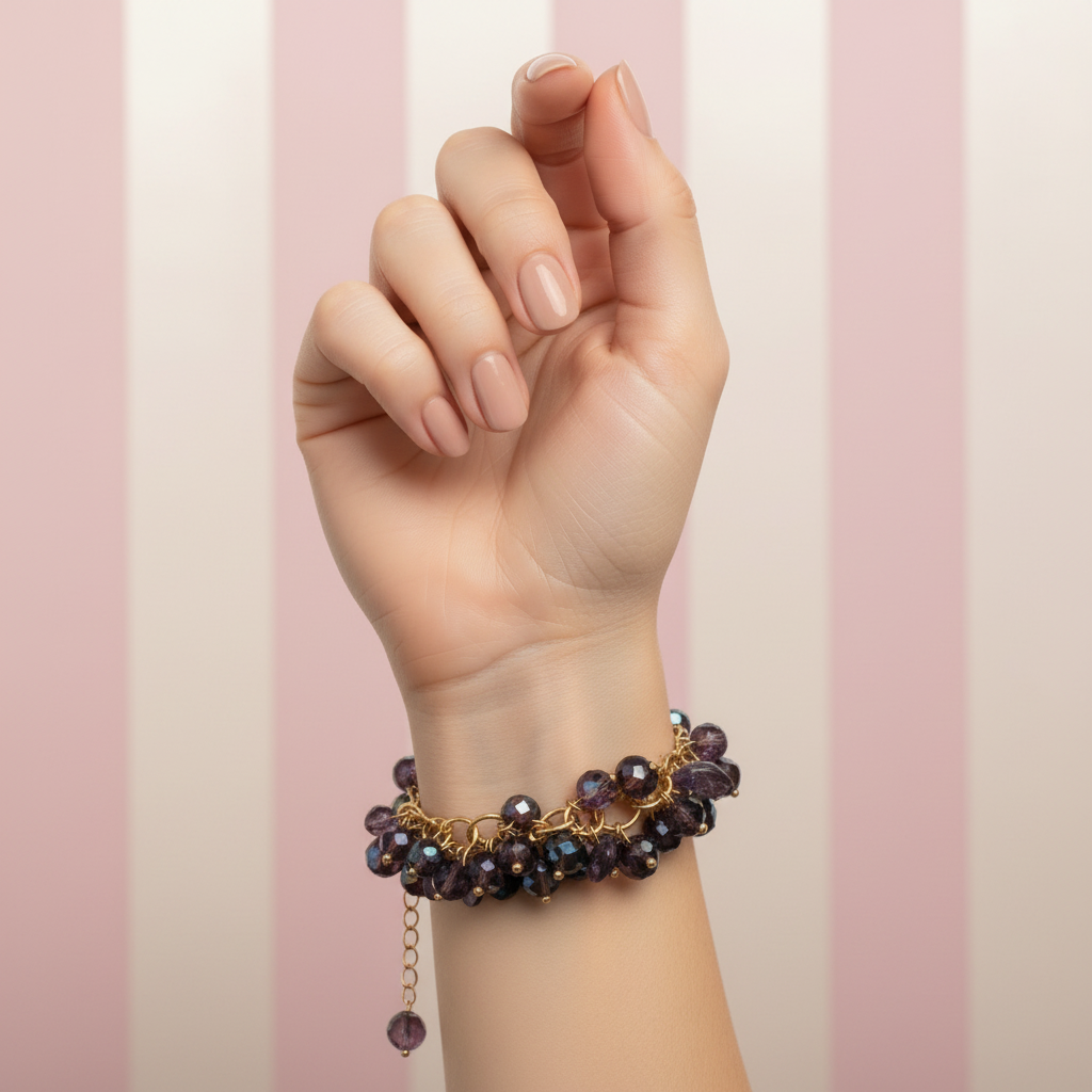 Bracelet améthyste - vue portée