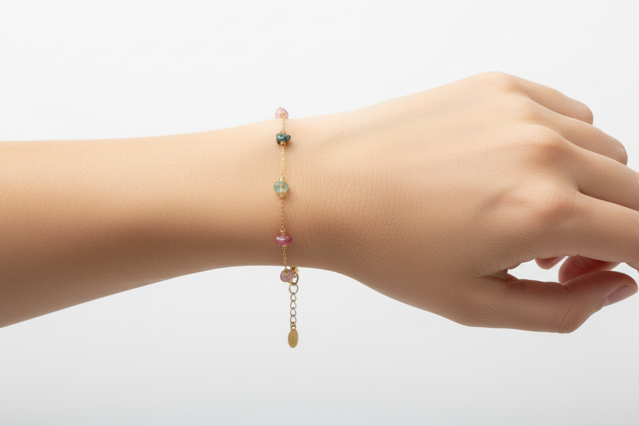 Bracelet Amazonite porté vue 1