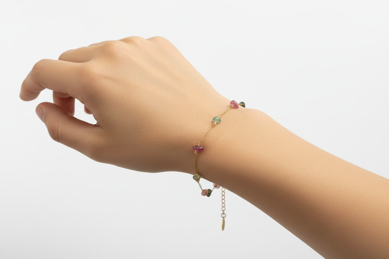 Bracelet Amazonite porté vue 2