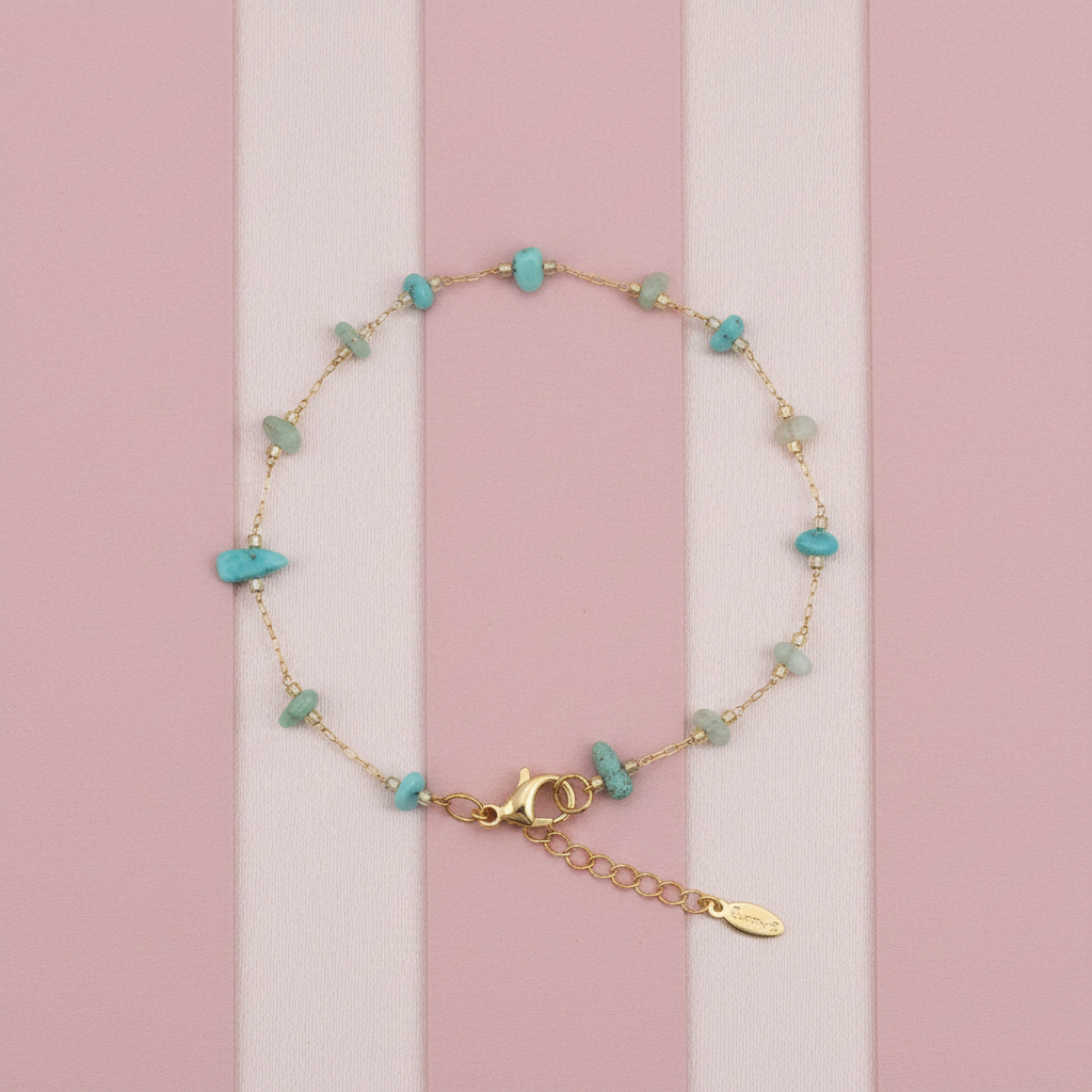 Bracelet amazonite - vue à plat