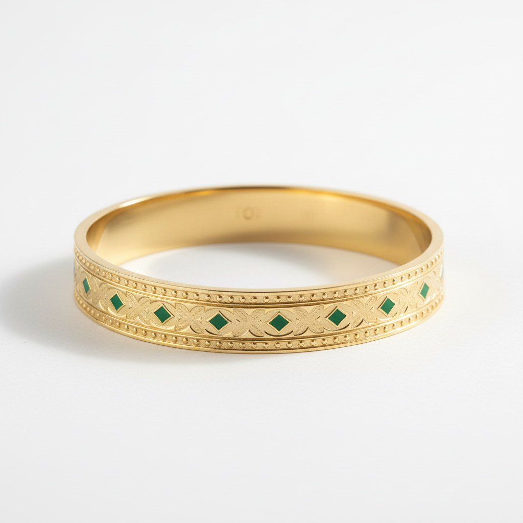 Bracelet Amira vert vue latérale fond blanc