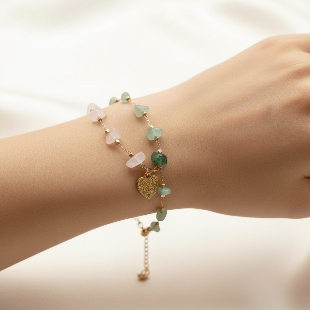 Bracelet Aventurine porté