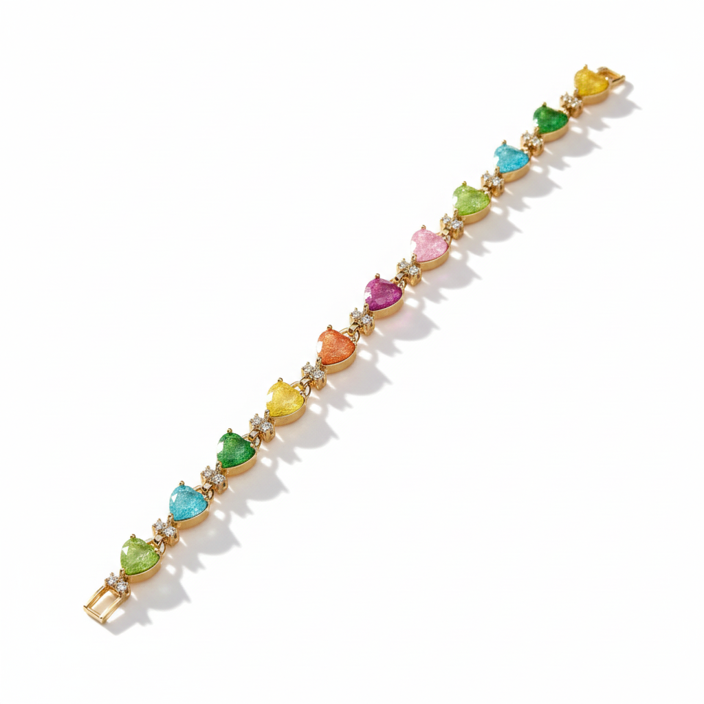 Bracelet cœur de couleurs - Vue 1