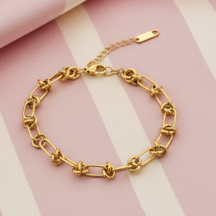 Bracelet chaîne nœuds or - circulaire