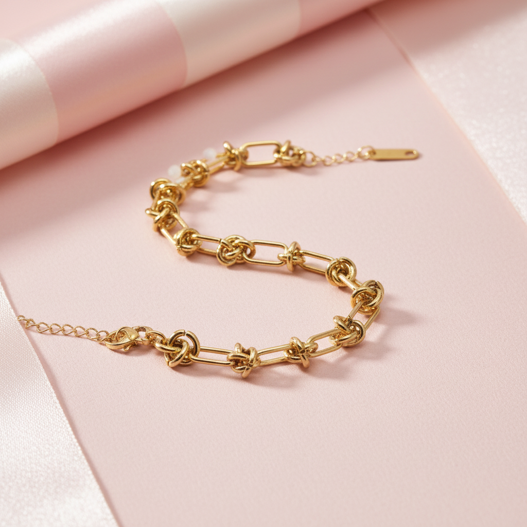 Bracelet chaîne nœuds or - diagonal