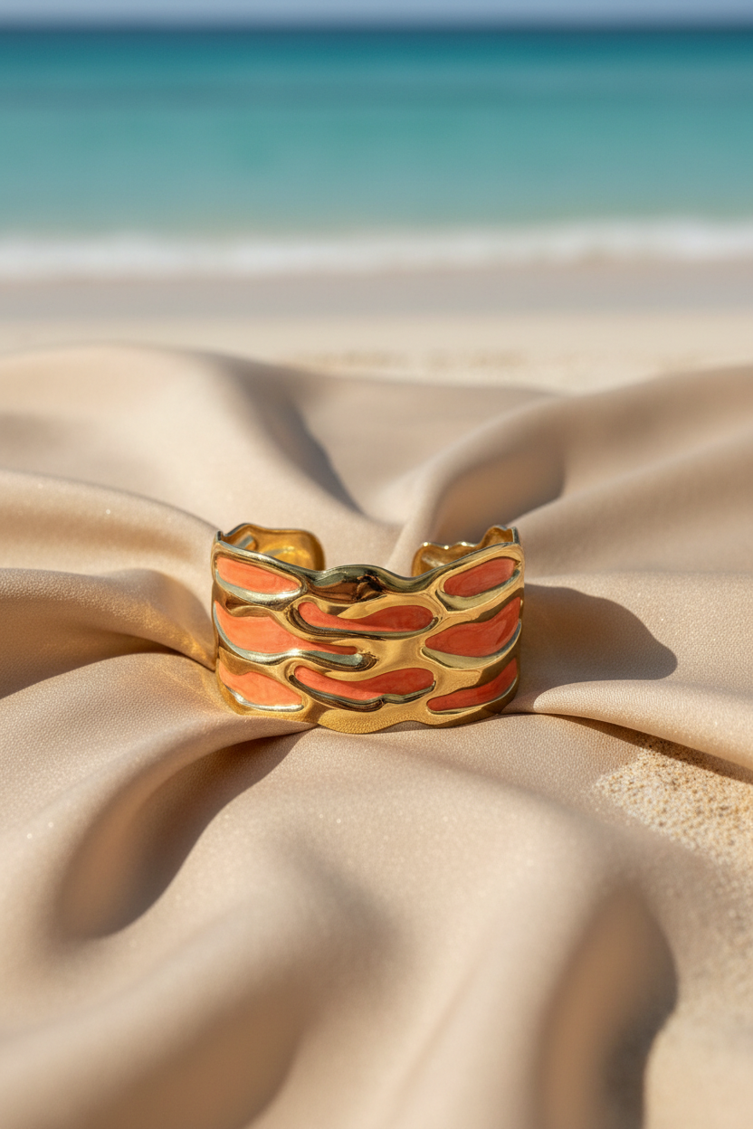 Bracelet corail plage face