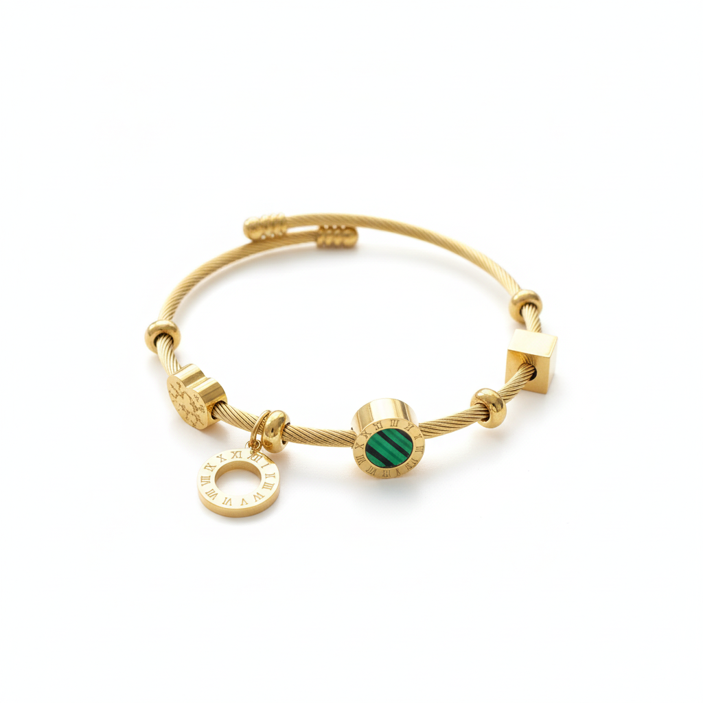 Bracelet Cordon menthe vue complète sur fond blanc