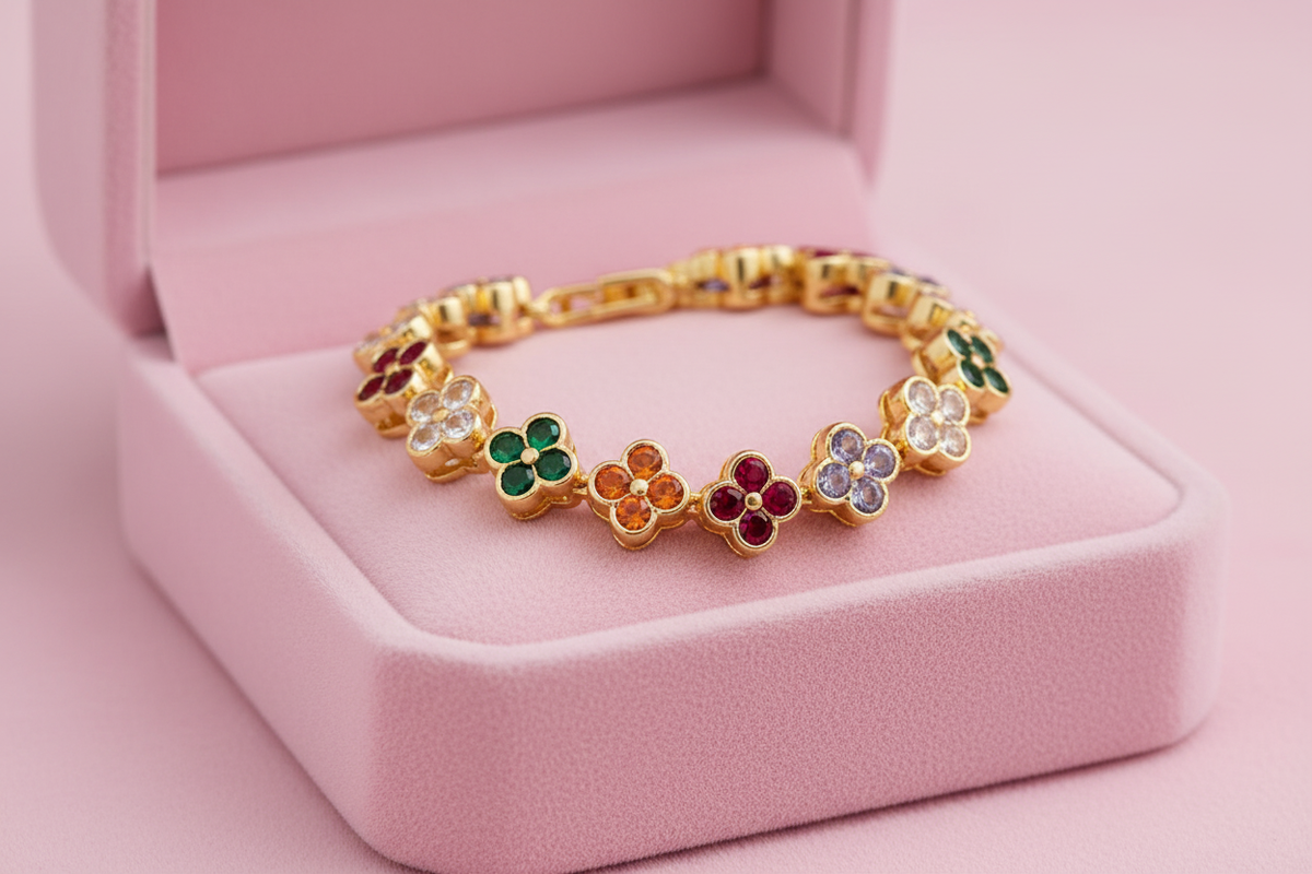 Bracelet détail fond rose