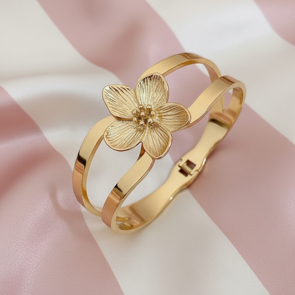 Bracelet fleur - vue 2 angle latéral