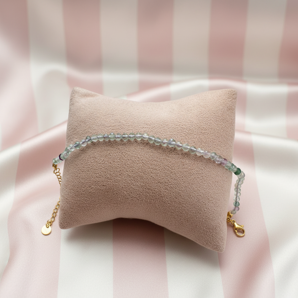 Bracelet fluorite sur coussin