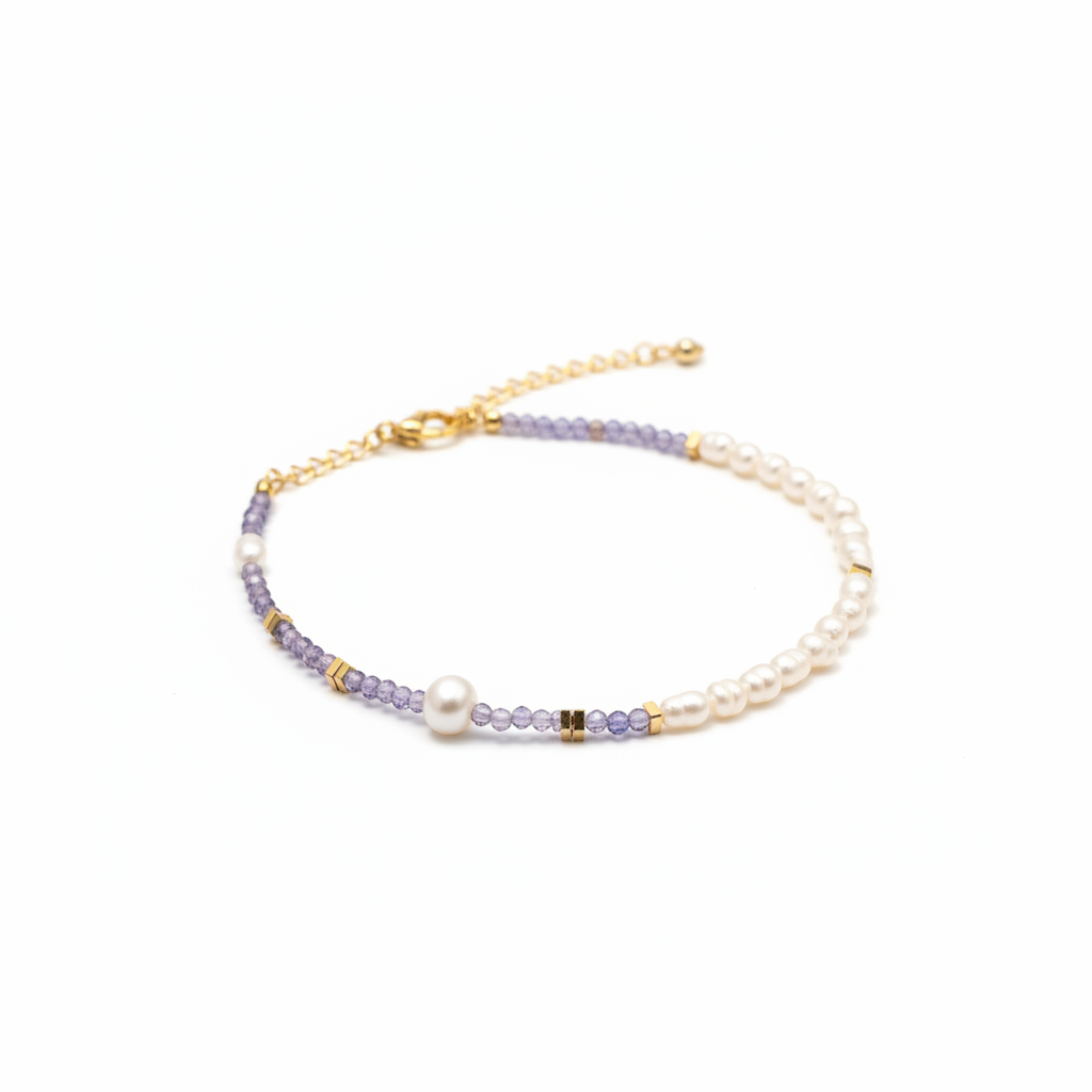 Bracelet iolite fond blanc