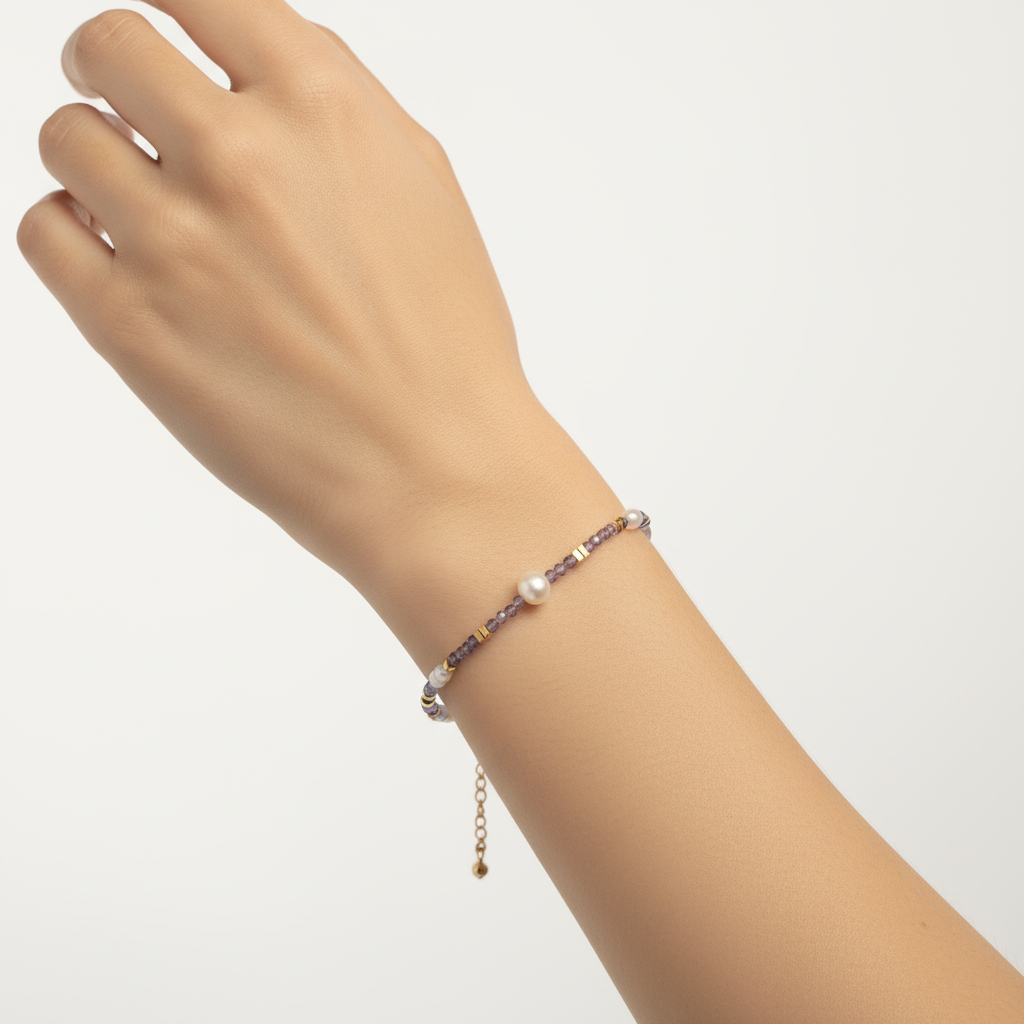 Bracelet iolite porté