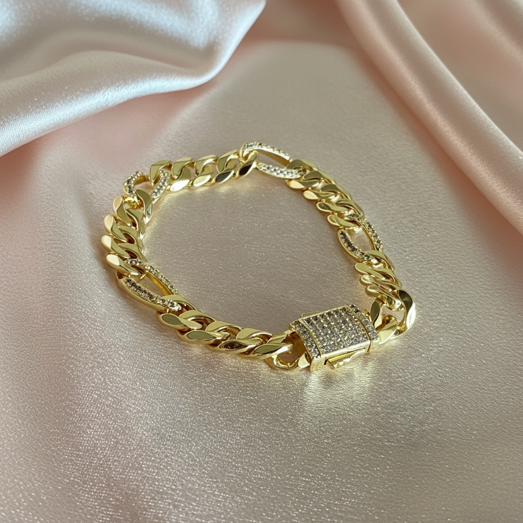 Bracelet Louise – photo 1 fond rayé satiné