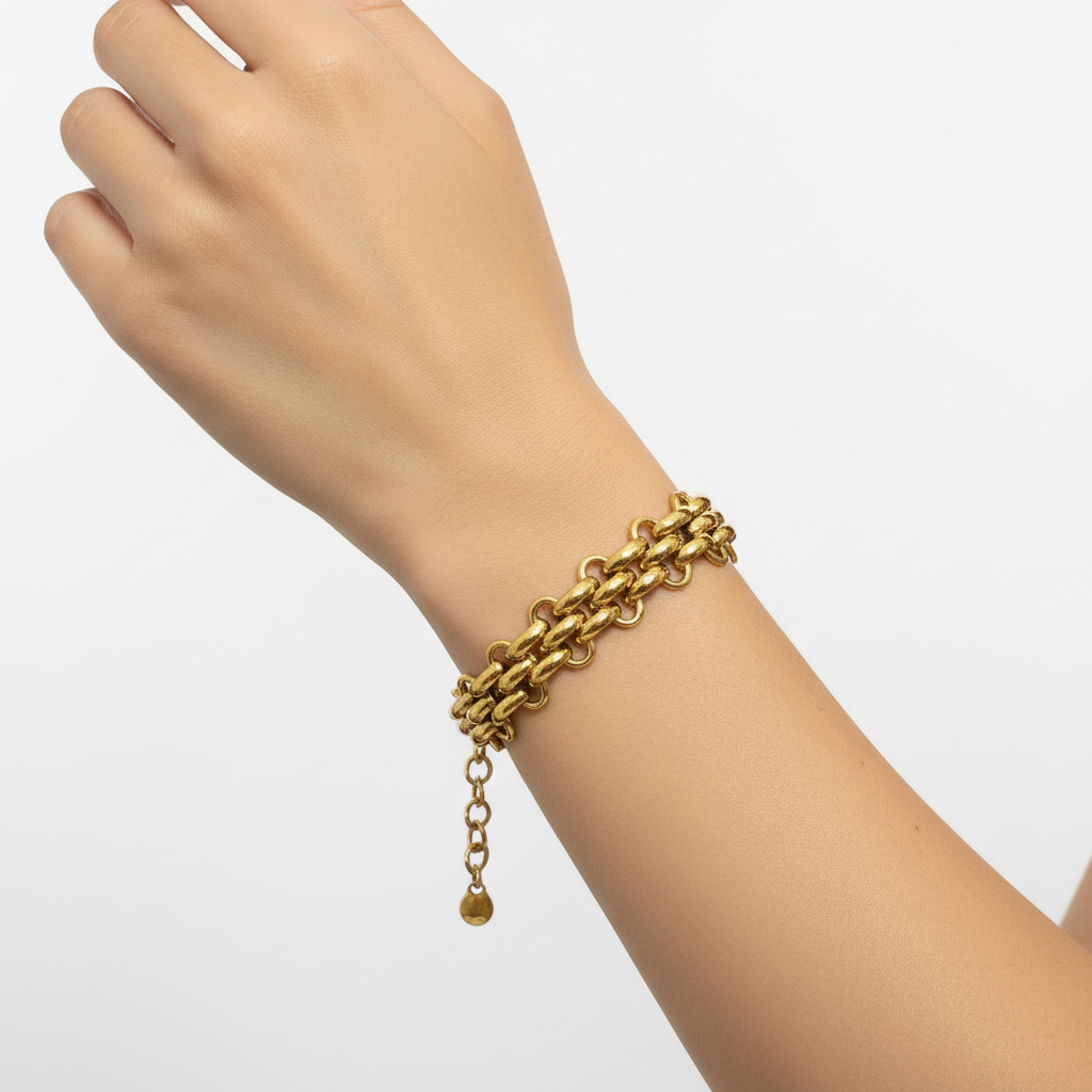 Bracelet martelée porté