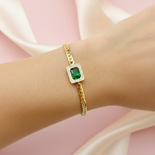 Bracelet émeraude - vue portée