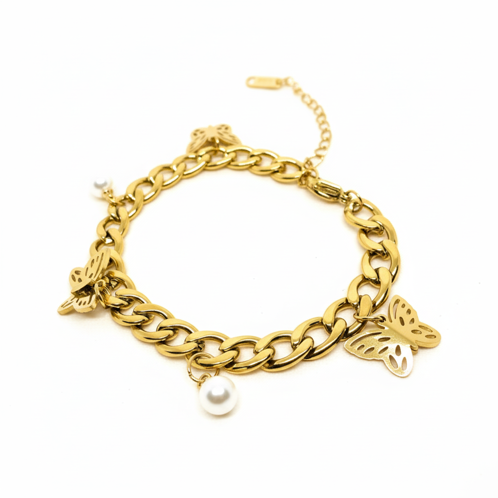 Bracelet papillon d'or - Détail