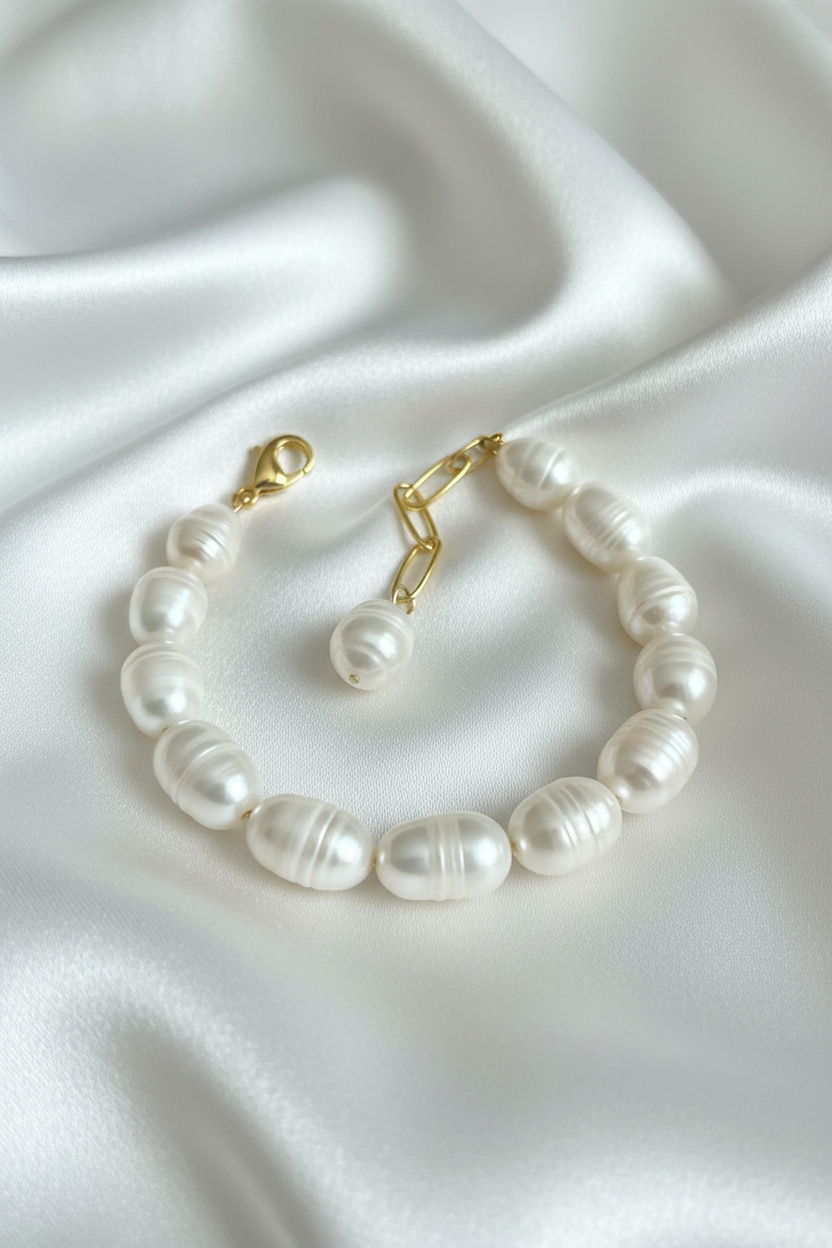 Bracelet perles baroque - détail fermoir