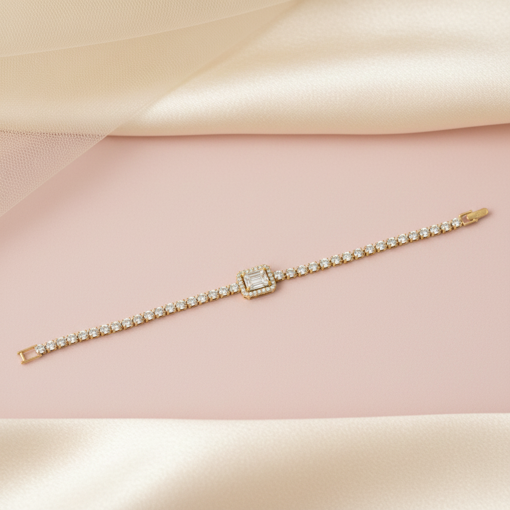Bracelet tennis - vue à plat