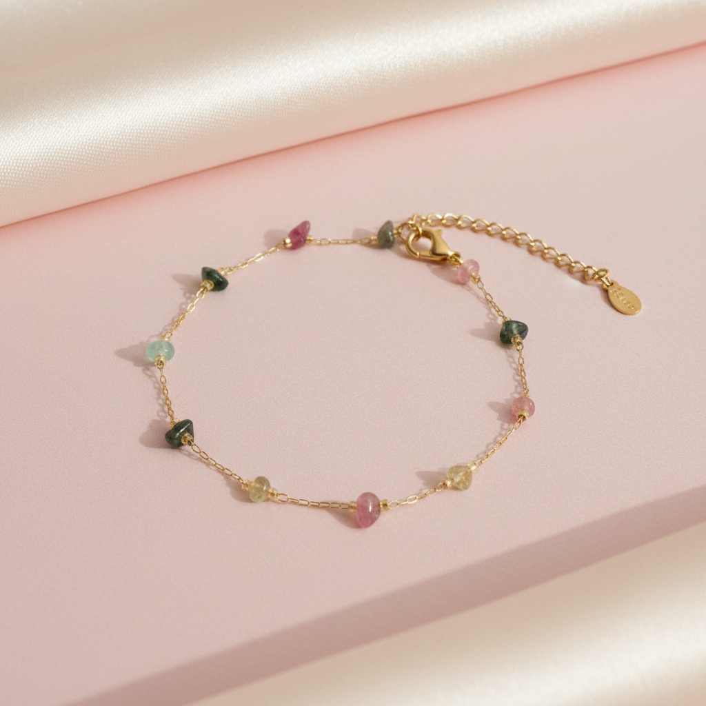 Bracelet tourmaline - vue à plat