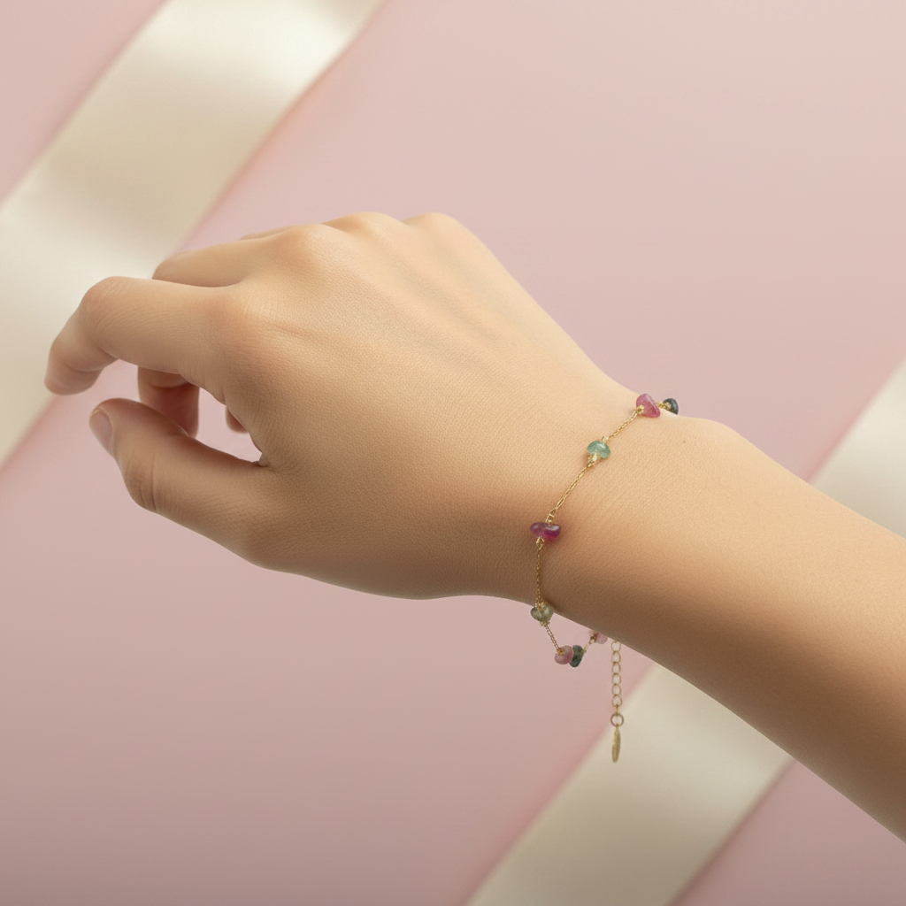 Bracelet tourmaline - vue portée 2