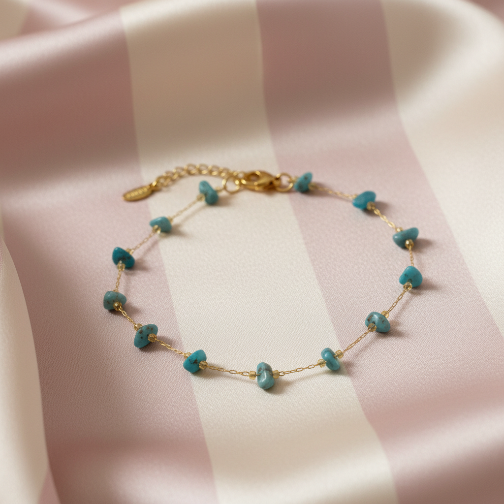 Bracelet turquoise incliné