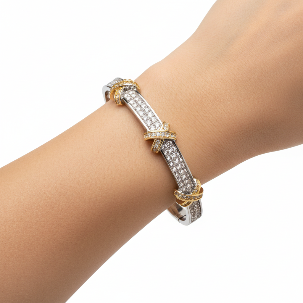 Bracelet Xenia fin - Vue diagonale sur bras