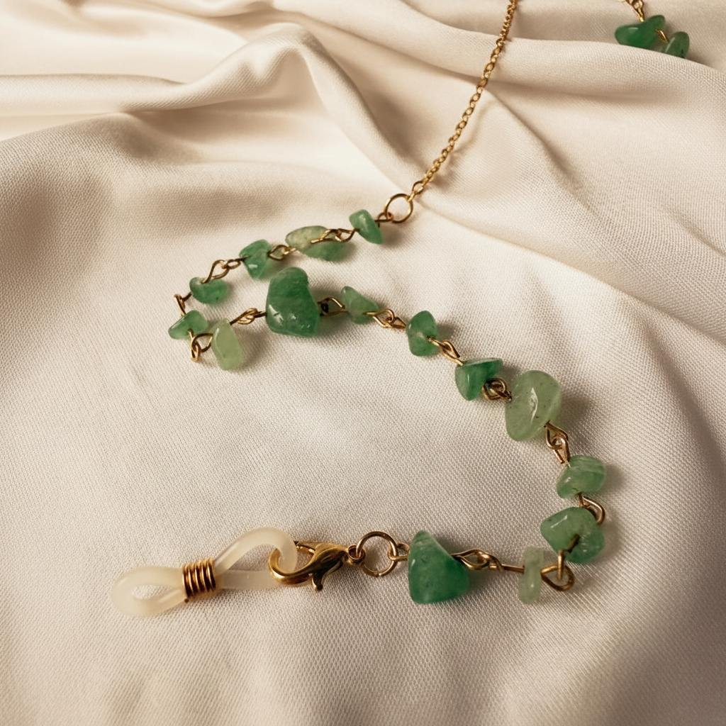 Chaîne de lunettes aventurine - détail