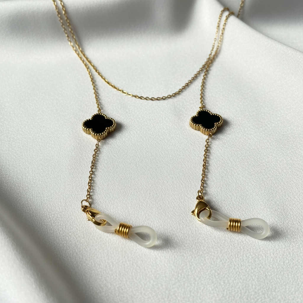 Chaîne lunettes détail - fond blanc