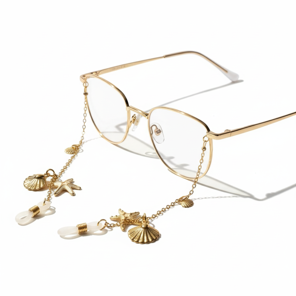 Chaîne lunettes gros plan luxueux