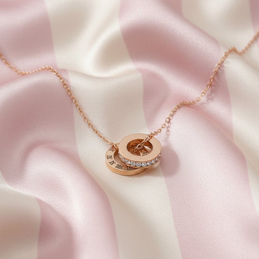 Close-up collier fond rayures