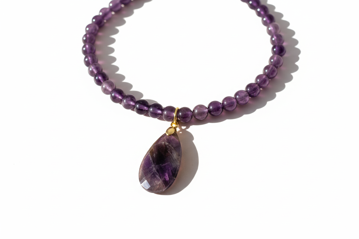 Collier améthyste fond blanc 2