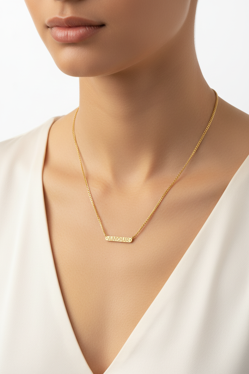Collier Amour - porté sur cou