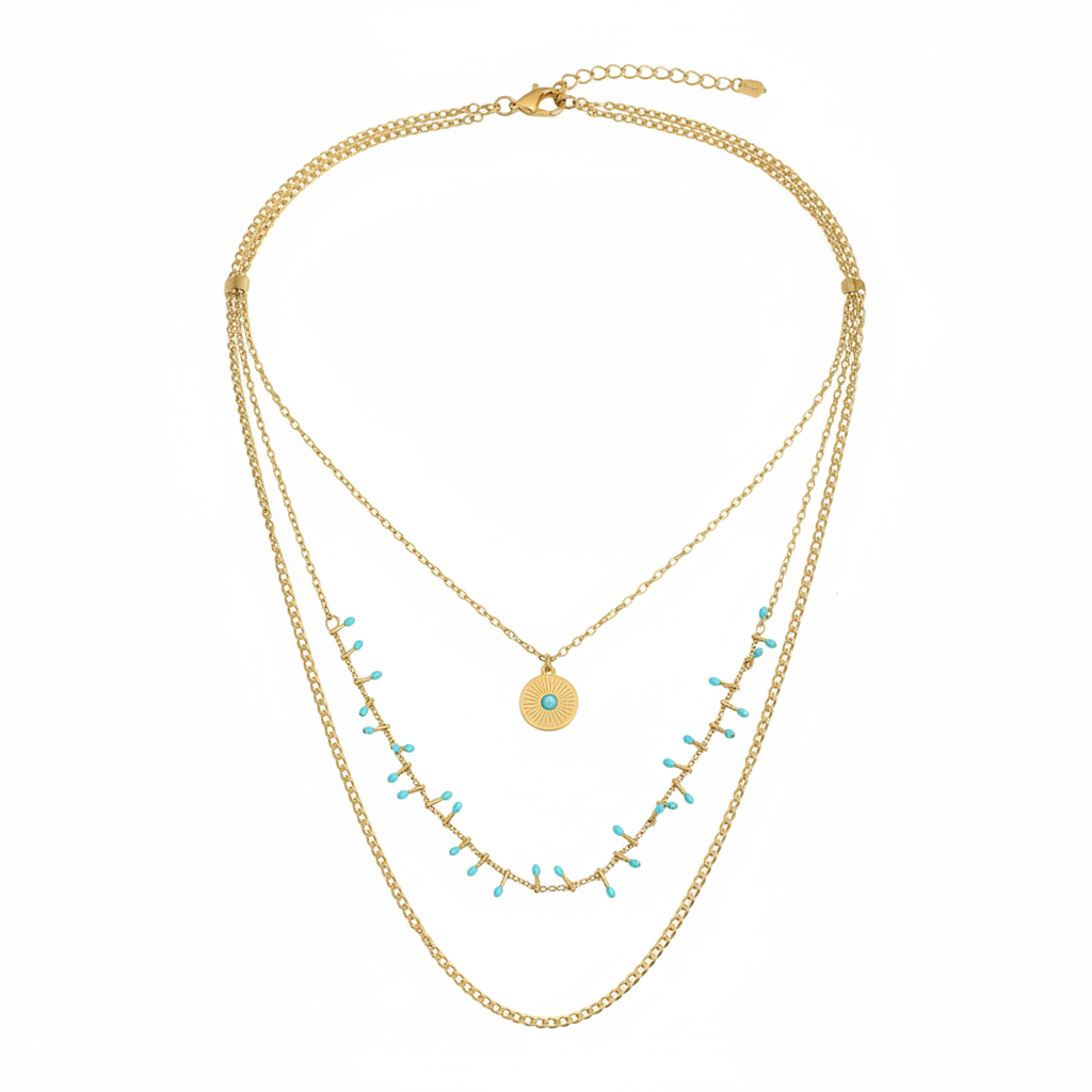 Collier jasmin vue complète sur fond blanc